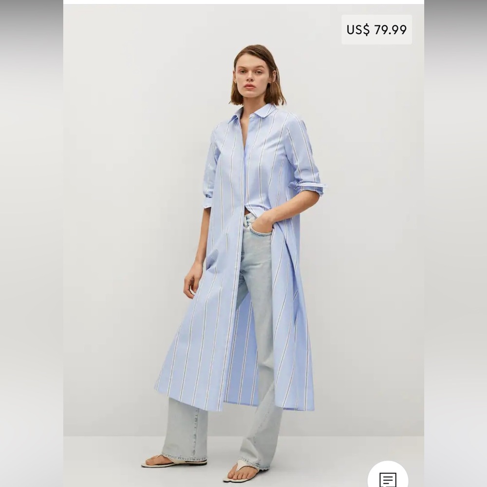 NWT Mango Maxi Shirt Dress sz M